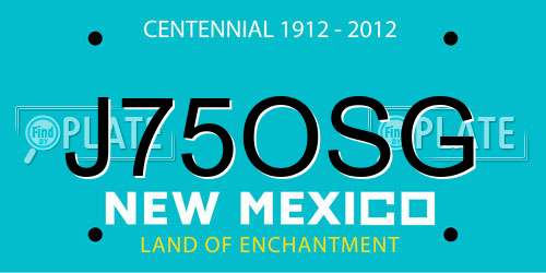 J75OSG New Mexico License Plate