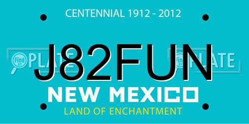 J82FUN New Mexico License Plate