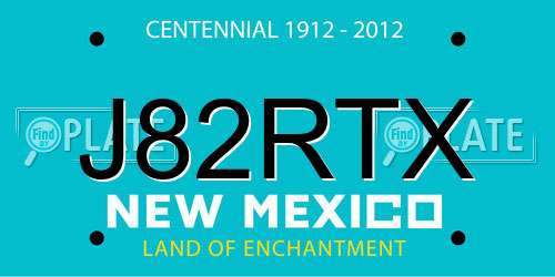 J82RTX New Mexico License Plate