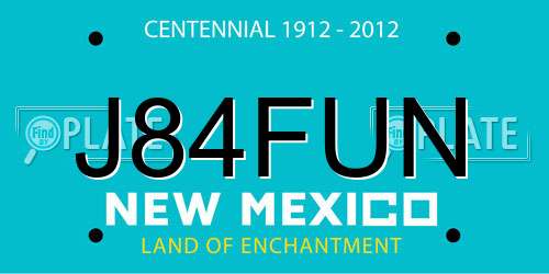 J84FUN New Mexico License Plate