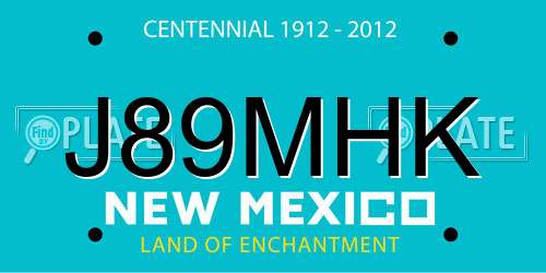 J89MHK New Mexico License Plate