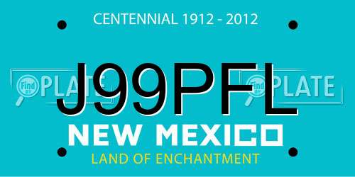 J99PFL New Mexico License Plate