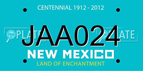 JAA024 New Mexico License Plate