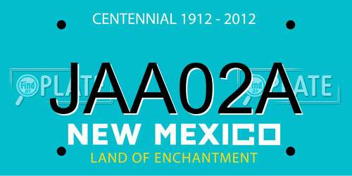 JAA02A New Mexico License Plate