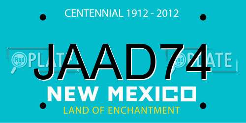 JAAD74 New Mexico License Plate