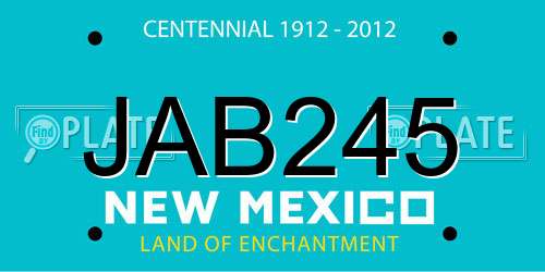 JAB245 New Mexico License Plate