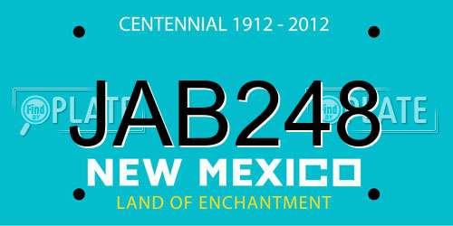 JAB248 New Mexico License Plate