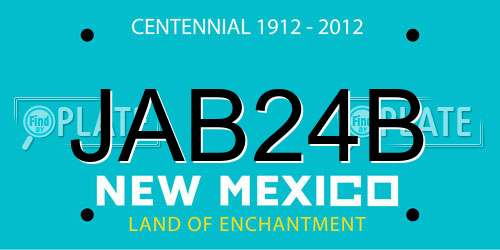 JAB24B New Mexico License Plate