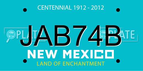 JAB74B New Mexico License Plate