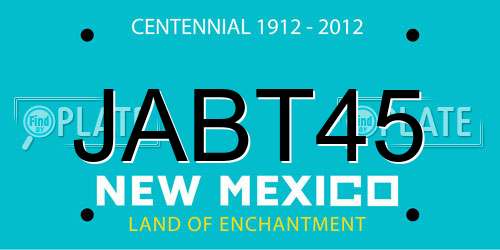 JABT45 New Mexico License Plate