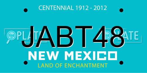 JABT48 New Mexico License Plate