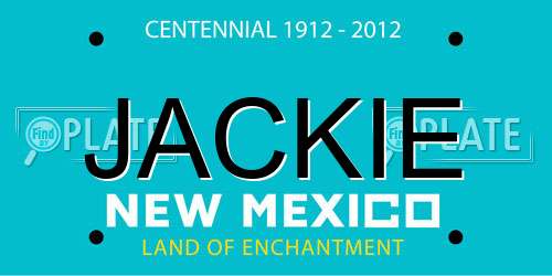 JACKIE New Mexico License Plate