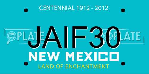 JAIF30 New Mexico License Plate