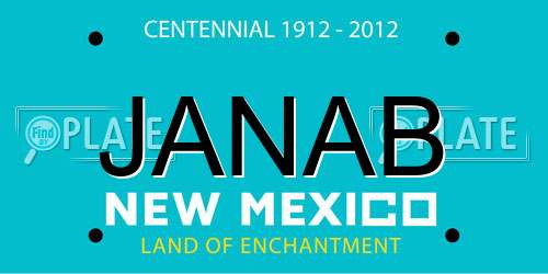 JANAB New Mexico License Plate