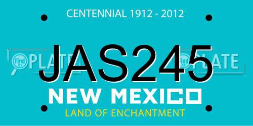 JAS245 New Mexico License Plate