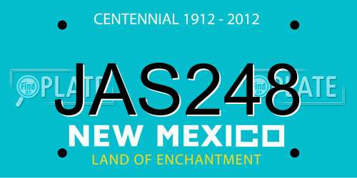 JAS248 New Mexico License Plate