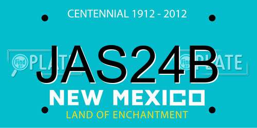 JAS24B New Mexico License Plate