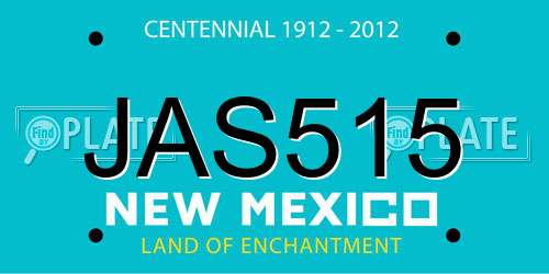 JAS515 New Mexico License Plate
