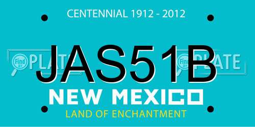 JAS51B New Mexico License Plate