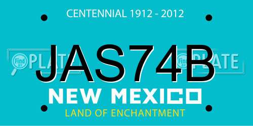 JAS74B New Mexico License Plate