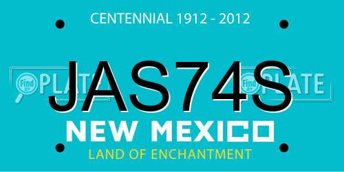 JAS74S New Mexico License Plate