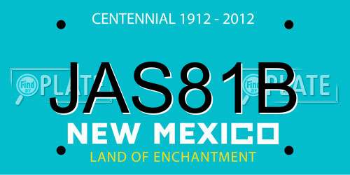 JAS81B New Mexico License Plate