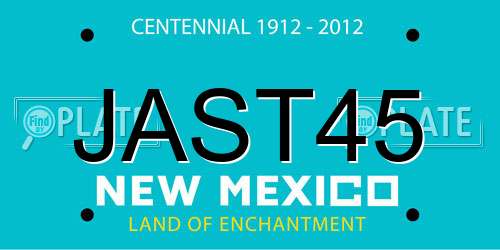 JAST45 New Mexico License Plate