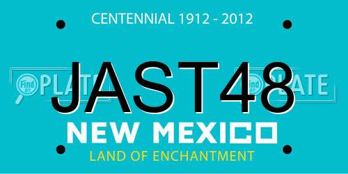 JAST48 New Mexico License Plate