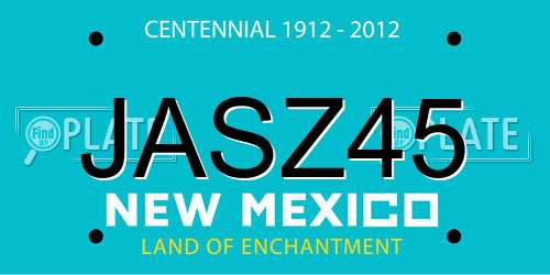 JASZ45 New Mexico License Plate