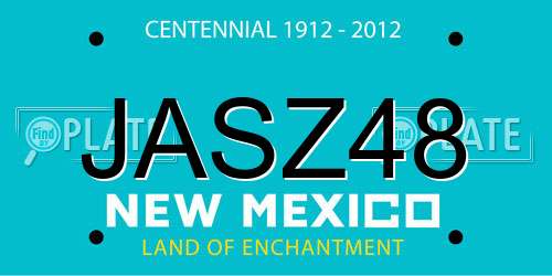 JASZ48 New Mexico License Plate