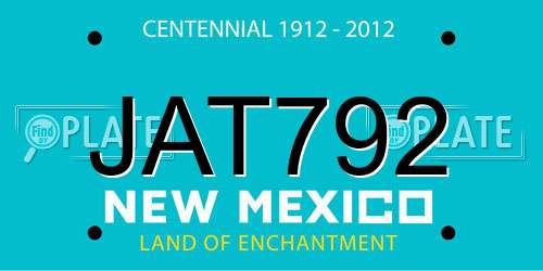 JAT792 New Mexico License Plate