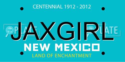 JAXGIRL New Mexico License Plate