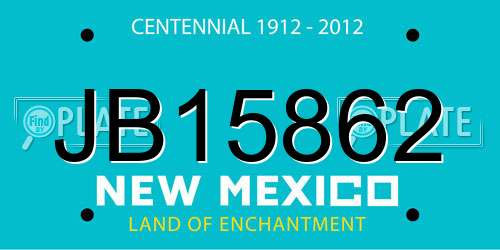JB15862 New Mexico License Plate