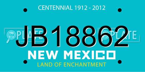 JB18862 New Mexico License Plate