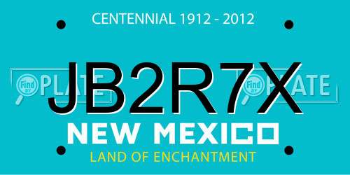 JB2R7X New Mexico License Plate