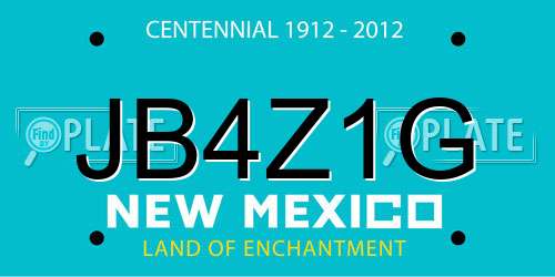 JB4Z1G New Mexico License Plate