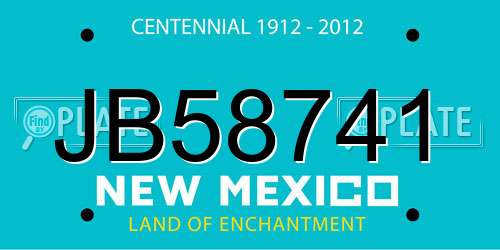 JB58741 New Mexico License Plate