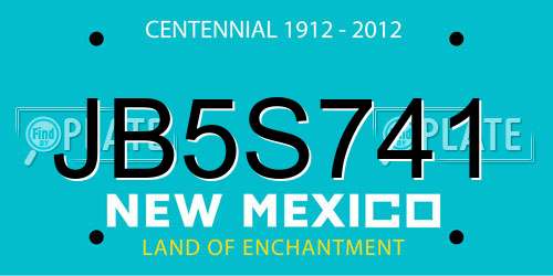 JB5S741 New Mexico License Plate