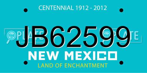 JB62599 New Mexico License Plate