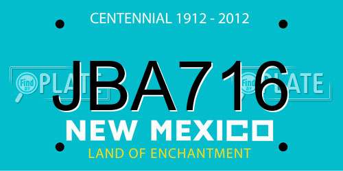 JBA716 New Mexico License Plate