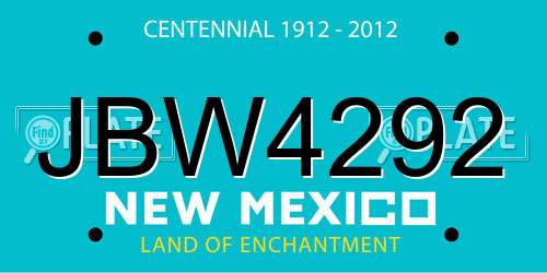 JBW4292 New Mexico License Plate