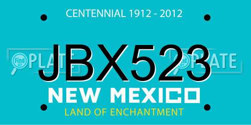JBX523 New Mexico License Plate