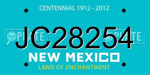 JC28254 New Mexico License Plate