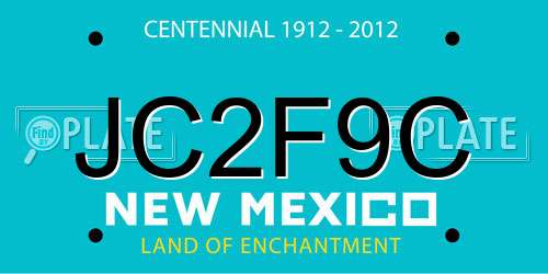 JC2F9C New Mexico License Plate