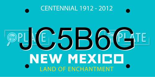 JC5B6G New Mexico License Plate