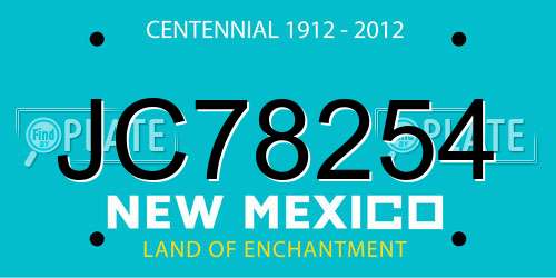 JC78254 New Mexico License Plate