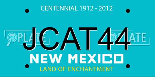 JCAT44 New Mexico License Plate