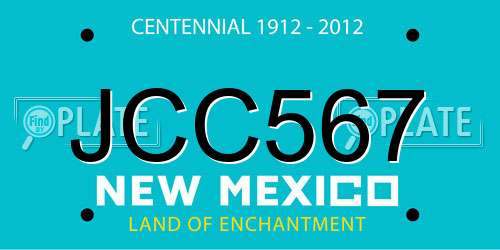 JCC567 New Mexico License Plate