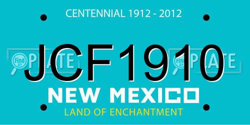 JCF1910 New Mexico License Plate