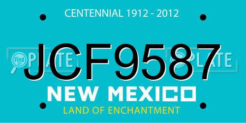 JCF9587 New Mexico License Plate